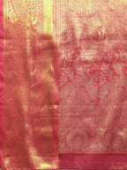 Black Silk Blend Woven Zari Design Striped Saree with Unstitched Blouse - Hiral Fashion