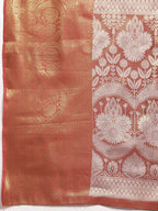 Green Silk Blend Woven Zari Design Striped Saree with Unstitched Blouse - Hiral Fashion