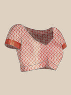 Pink Silk Blend Woven Zari Design Striped Saree with Unstitched Blouse - Hiral Fashion