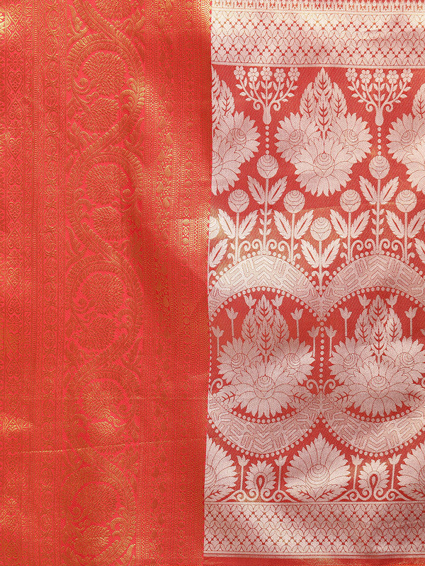 Purple Silk Blend Woven Zari Design Striped Saree with Unstitched Blouse - Hiral Fashion