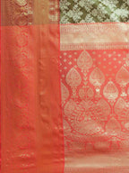 Black Art Silk Woven Zari Design Floral Saree with Unstitched Blouse - Hiral Fashion