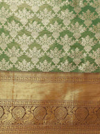 Green Art Silk Woven Zari Design Floral Saree with Unstitched Blouse - Hiral Fashion