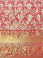 Pink Art Silk Woven Zari Design Floral Saree with Unstitched Blouse - Hiral Fashion