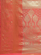 Pink Art Silk Woven Zari Design Floral Saree with Unstitched Blouse - Hiral Fashion