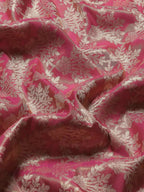 Pink Art Silk Woven Zari Design Floral Saree with Unstitched Blouse - Hiral Fashion