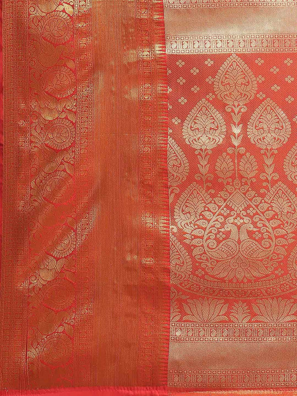 Purple Art Silk Woven Zari Design Floral Saree with Unstitched Blouse - Hiral Fashion