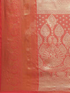 Turquoise Art Silk Woven Zari Design Floral Saree with Unstitched Blouse - Hiral Fashion