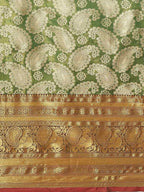 Green Art Silk Woven Zari Design Floral Saree with Unstitched Blouse - Hiral Fashion