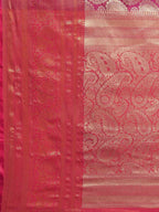Pink Art Silk Woven Zari Design Floral Saree with Unstitched Blouse - Hiral Fashion