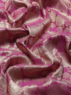 Pink Art Silk Woven Zari Design Floral Saree with Unstitched Blouse - Hiral Fashion