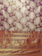 Purple Art Silk Woven Zari Design Floral Saree with Unstitched Blouse - Hiral Fashion