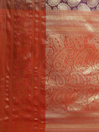 Purple Art Silk Woven Zari Design Floral Saree with Unstitched Blouse - Hiral Fashion