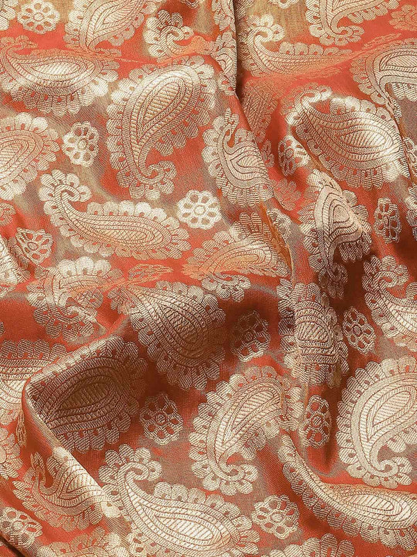 Yellow Art Silk Woven Zari Design Floral Saree with Unstitched Blouse - Hiral Fashion