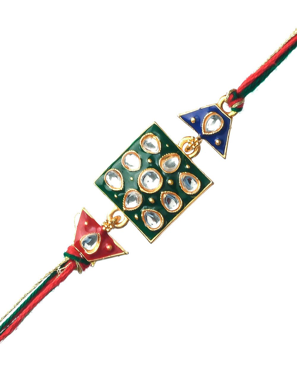 trueBrowns X Voylla Set of 2 Enameled Kundan And CZ Sparkling Rakhis - Distacart