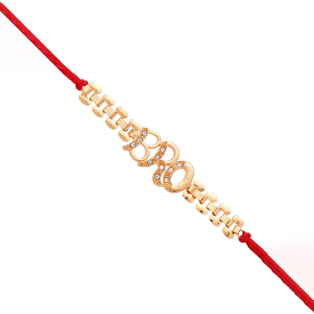 trueBrowns X Voylla Bro A Gem Embellished Gold Tone Rakhi - Distacart