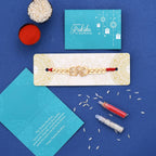 trueBrowns X Voylla Bro A Gem Embellished Gold Tone Rakhi - Distacart
