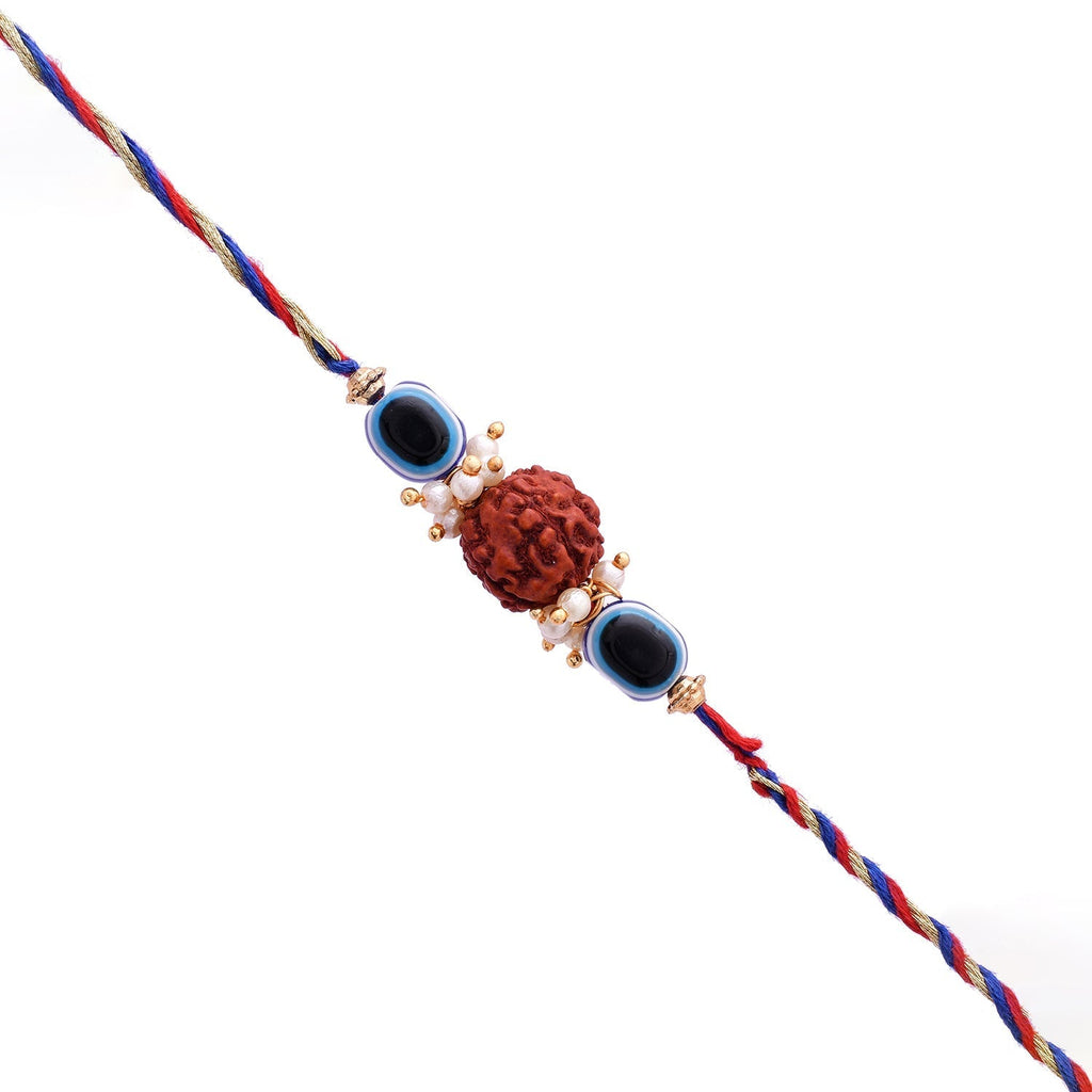 trueBrowns X Voylla Evil Eye Beaded Rakhi Embellished With Rudraksha - Distacart