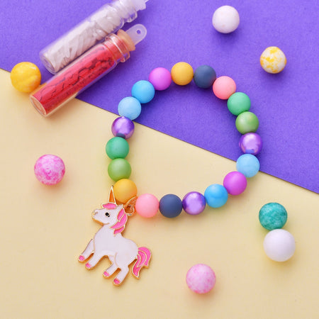 trueBrowns X Voylla Pink Unicorn Kids Convertible Rakhi with Colorful Beads
