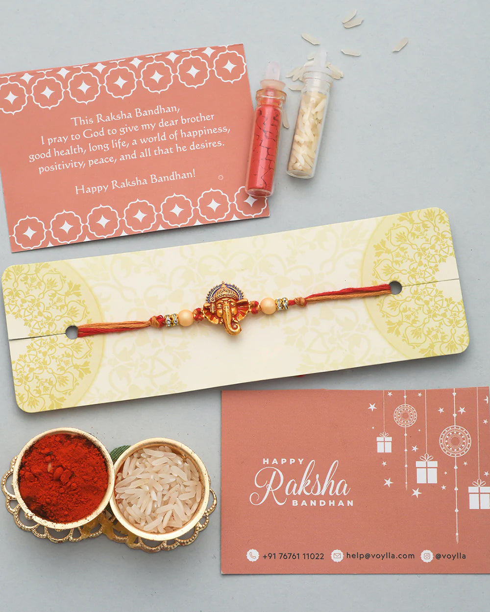trueBrowns X Voylla Deity Inspired CZ Embellished Ganpati Rakhi - Distacart
