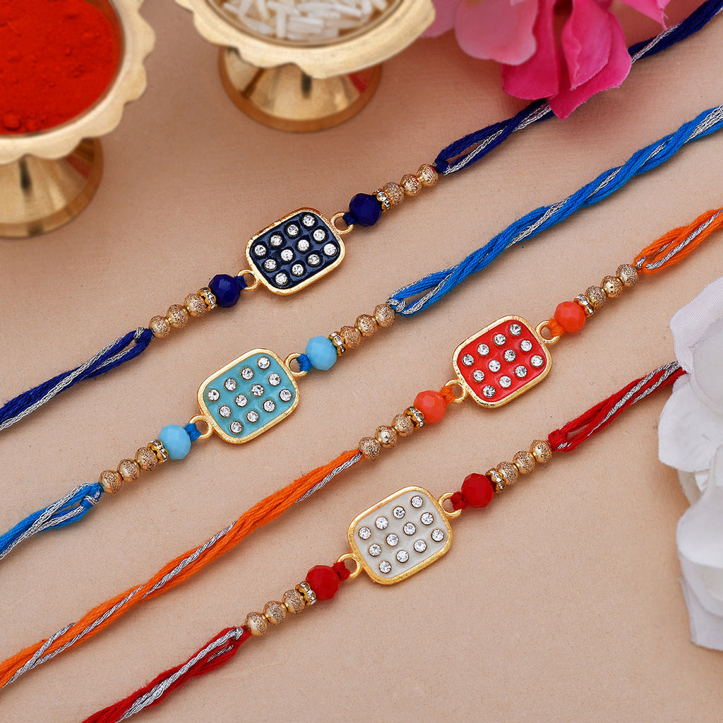 trueBrowns X Voylla Set of 4 Colorful Meenakari Enamel Work Rakhi - Distacart