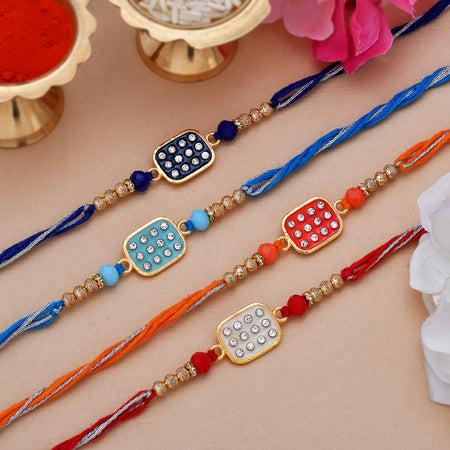 trueBrowns X Voylla Set of 4 Colorful Meenakari Enamel Work Rakhi