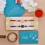 trueBrowns X Voylla Set of 2 Rectangle CZ Embellished Thread Rakhi - Distacart
