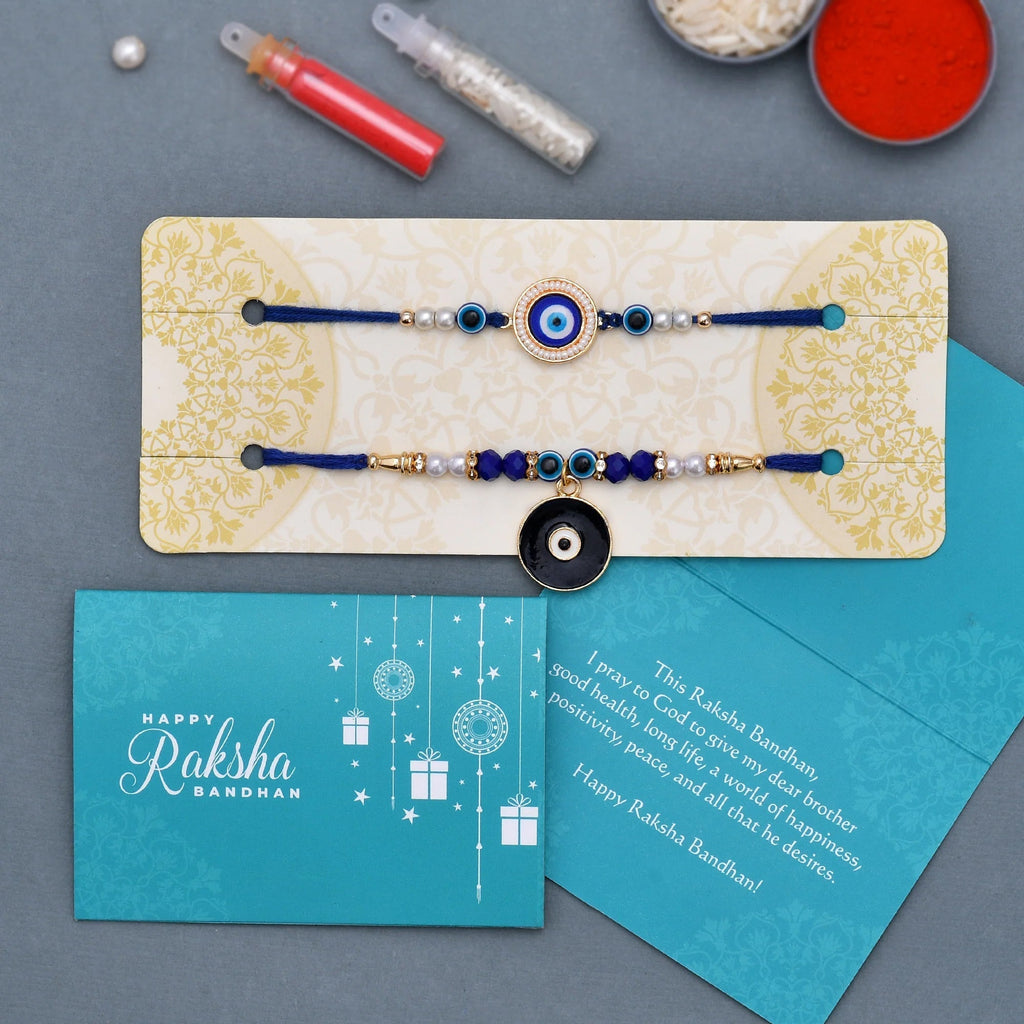 trueBrowns X Voylla Set of 2 Evil Eye Motif Rakhis - Distacart
