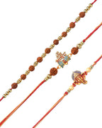 trueBrowns X Voylla Set Of 3 Auspicious Rudraksha Studded Rakhis - Distacart