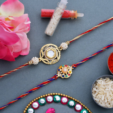 trueBrowns X Voylla Set of 2 Meenakari Rakhi for Brothers