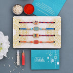 trueBrowns X Voylla Set of 4 Meenakari Kundan Embellished Rakhi - Distacart