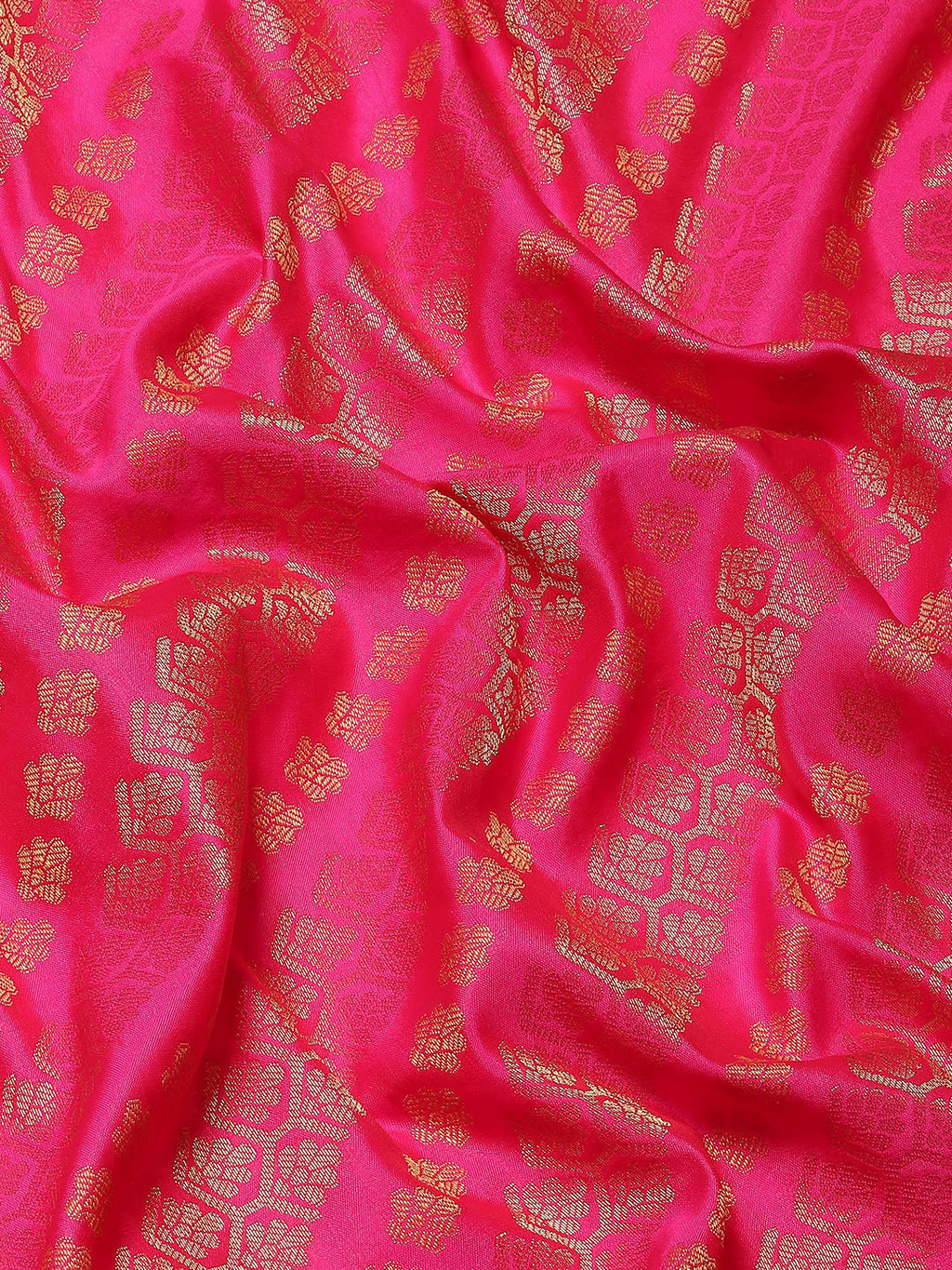 Hiral Fashion Pink Banarasi Silk Blend Abstract Woven Design Saree