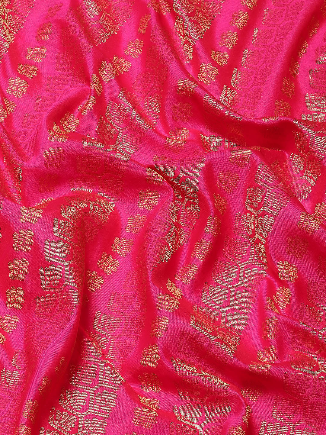 Hiral Fashion Pink Banarasi Silk Blend Abstract Woven Design Saree