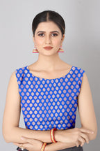 Red Silk Blend Woven Zari Design Abstract Saree with Unstitched Blouse - Hiral Fashion