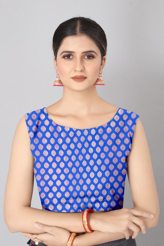Red Silk Blend Woven Zari Design Abstract Saree with Unstitched Blouse - Hiral Fashion