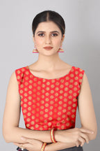 White Silk Blend Woven Zari Design Striped Saree with Unstitched Blouse - Hiral Fashion