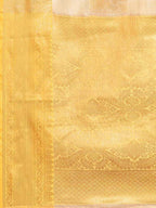 Beige Jute Silk Embellished Geomatric Saree with Unstitched Blouse - Hiral Fashion