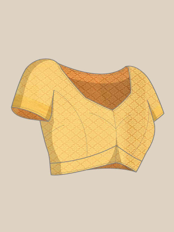 Beige Jute Silk Embellished Geomatric Saree with Unstitched Blouse - Hiral Fashion