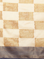 Beige Jute Silk Woven Zari Design Geomatric Saree with Unstitched Blouse - Hiral Fashion