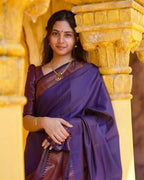 DEIANA'S Beautiful Designer Golden zari Soft Lichi Silk Saree - Blue
