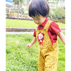 Mhyssa Yellow Dungaree With Round Neck Half Sleeves Maroon Shirt Set