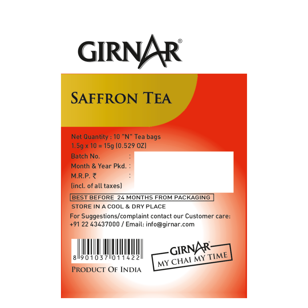 Girnar Black Tea Bags - Saffron - Distacart