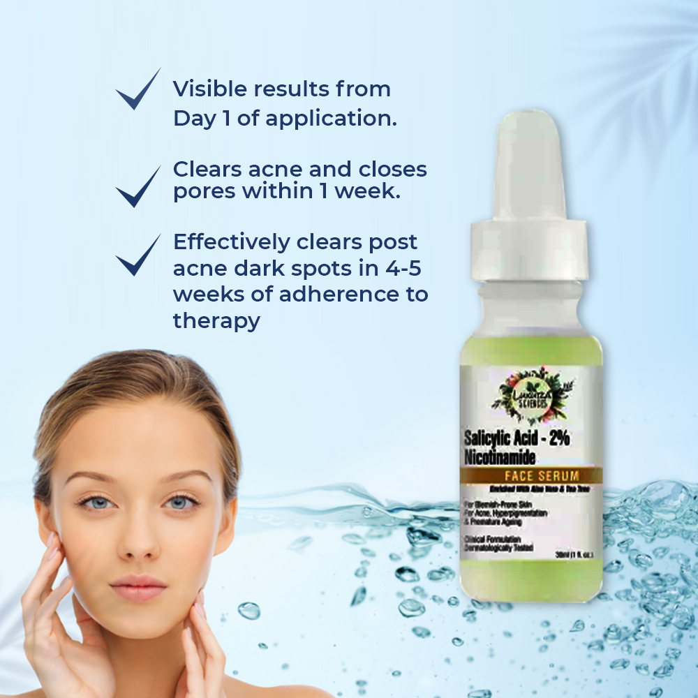 Luxura Sciences Salicylic Acid 2% Face Serum, Niacinamide Serum