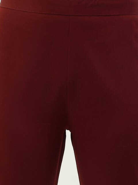 FIORRA Women's Maroon Poly Crepe Straight Kurta Pant With Dupatta