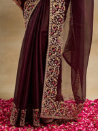 kasee Solid Embroidered Saree - Distacart