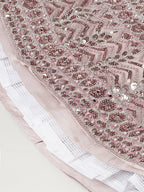 House of Panchhi Rose Gold Net Mirror & Sequinse embroidery Lehenga choli & Dupatta