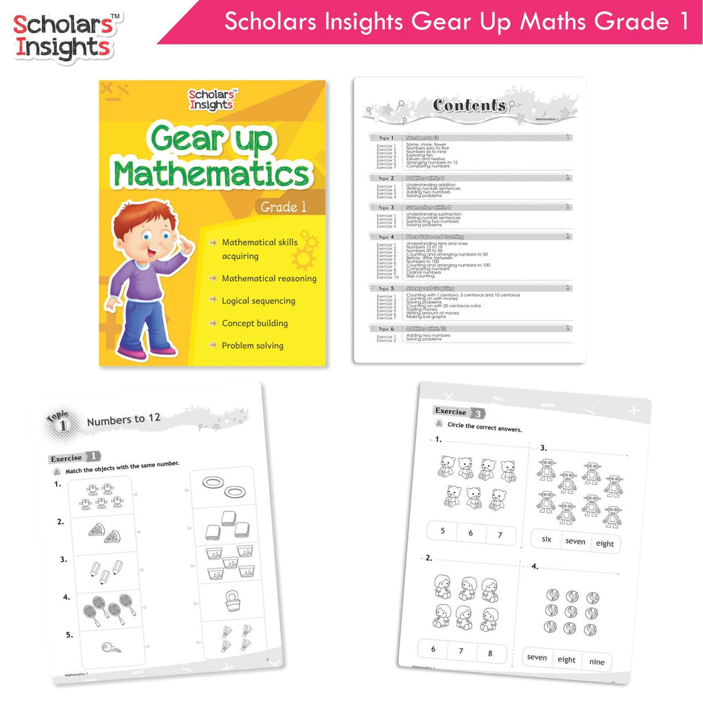 Scholars Insight Combo Set of Mathematics Workbooks For Grade 1| Set of 3| Problem Solving Book for Kids - Distacart