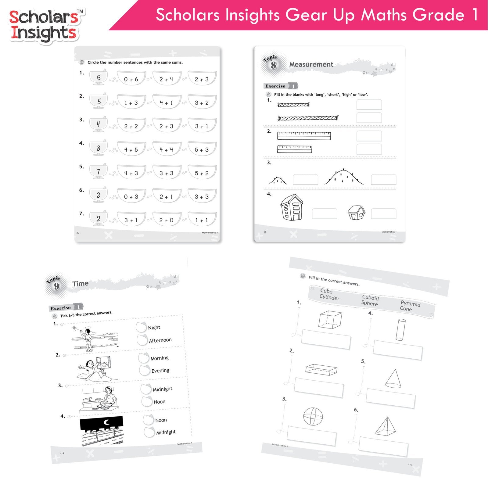 Scholars Insight Combo Set of Mathematics Workbooks For Grade 1| Set of 3| Problem Solving Book for Kids - Distacart