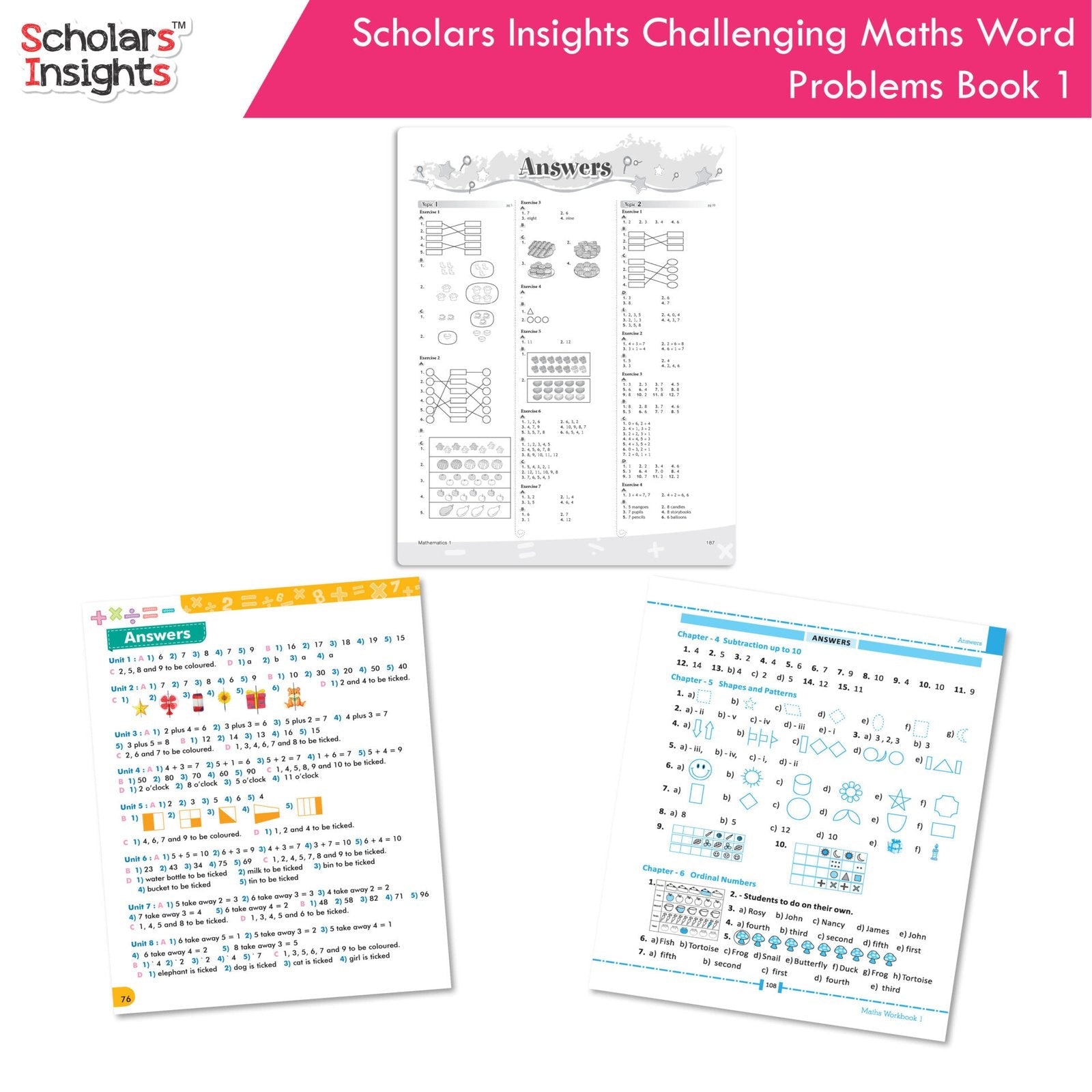 Scholars Insight Combo Set of Mathematics Workbooks For Grade 1| Set of 3| Problem Solving Book for Kids - Distacart