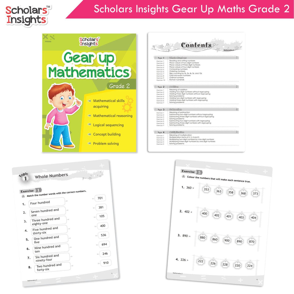 Scholars Insight Combo Set of Mathematics Workbooks For Grade 2| Set of 3| Problem Solving Book for Kids - Distacart
