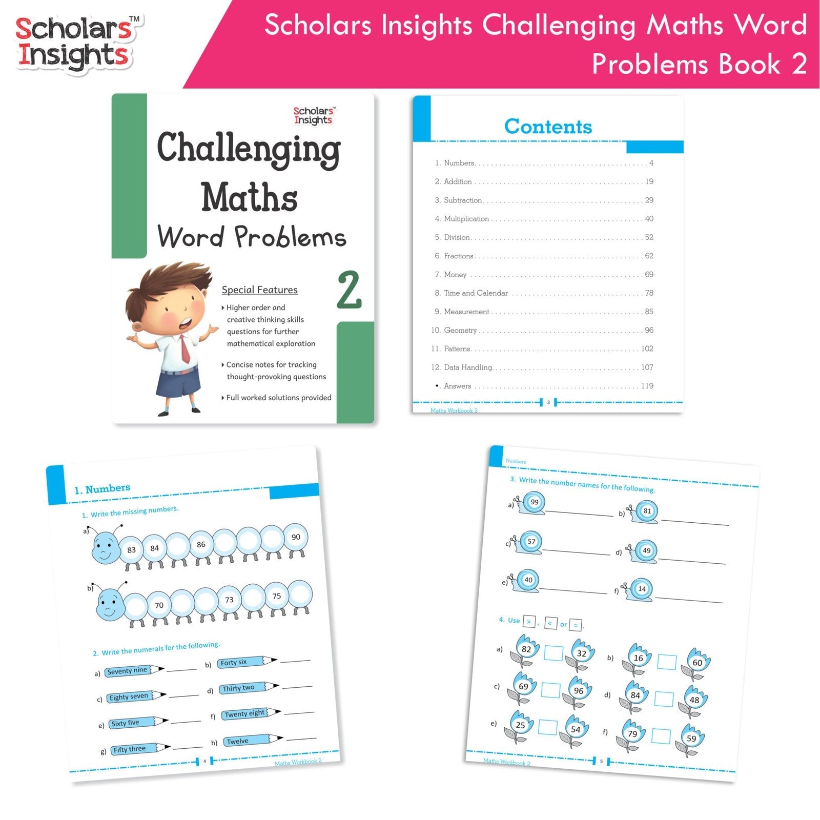 Scholars Insight Combo Set of Mathematics Workbooks For Grade 2| Set of 3| Problem Solving Book for Kids - Distacart
